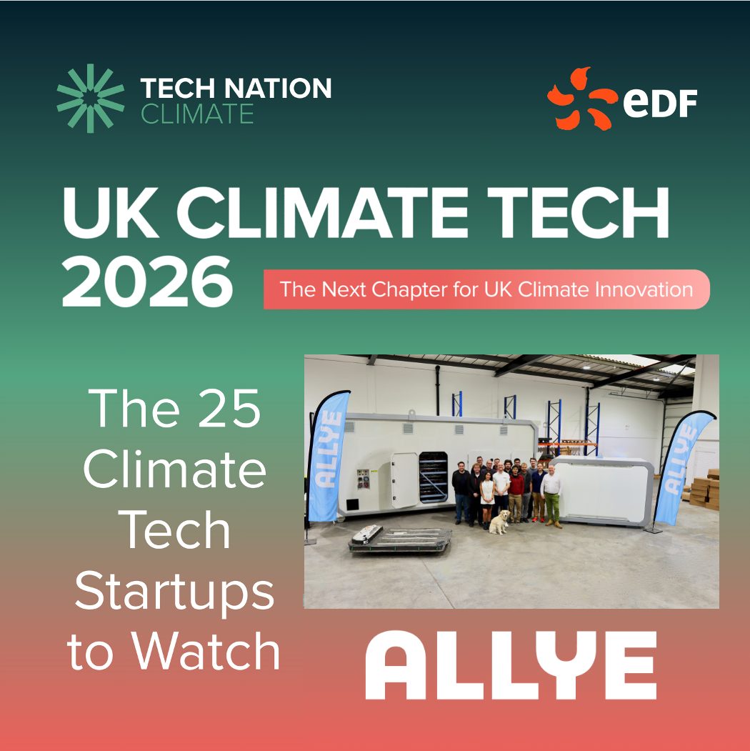 Allye named as "The 25 Climate Tech Startups To Watch" by Tech Nation