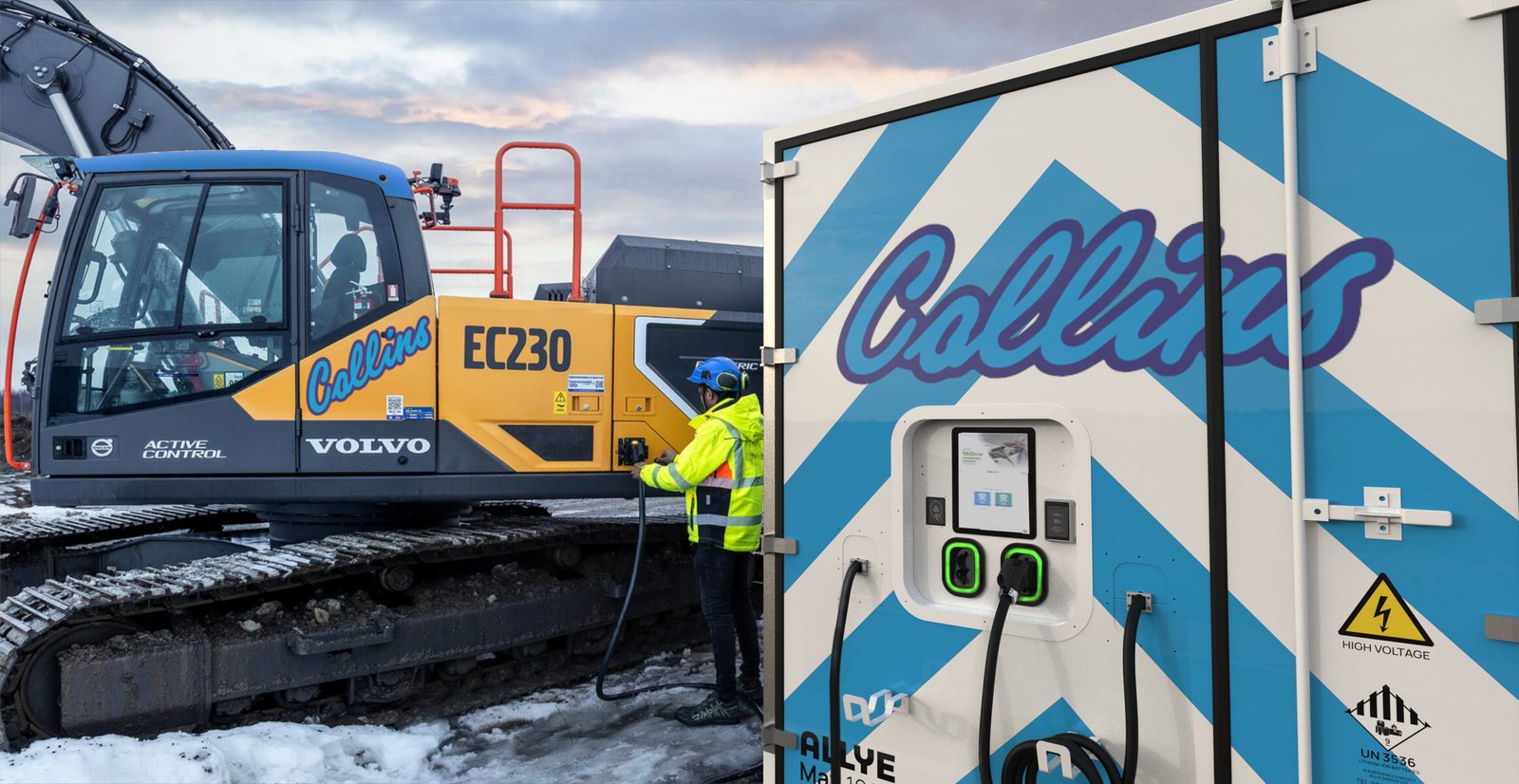 Volvo EC230 Electric charging from MAX1000